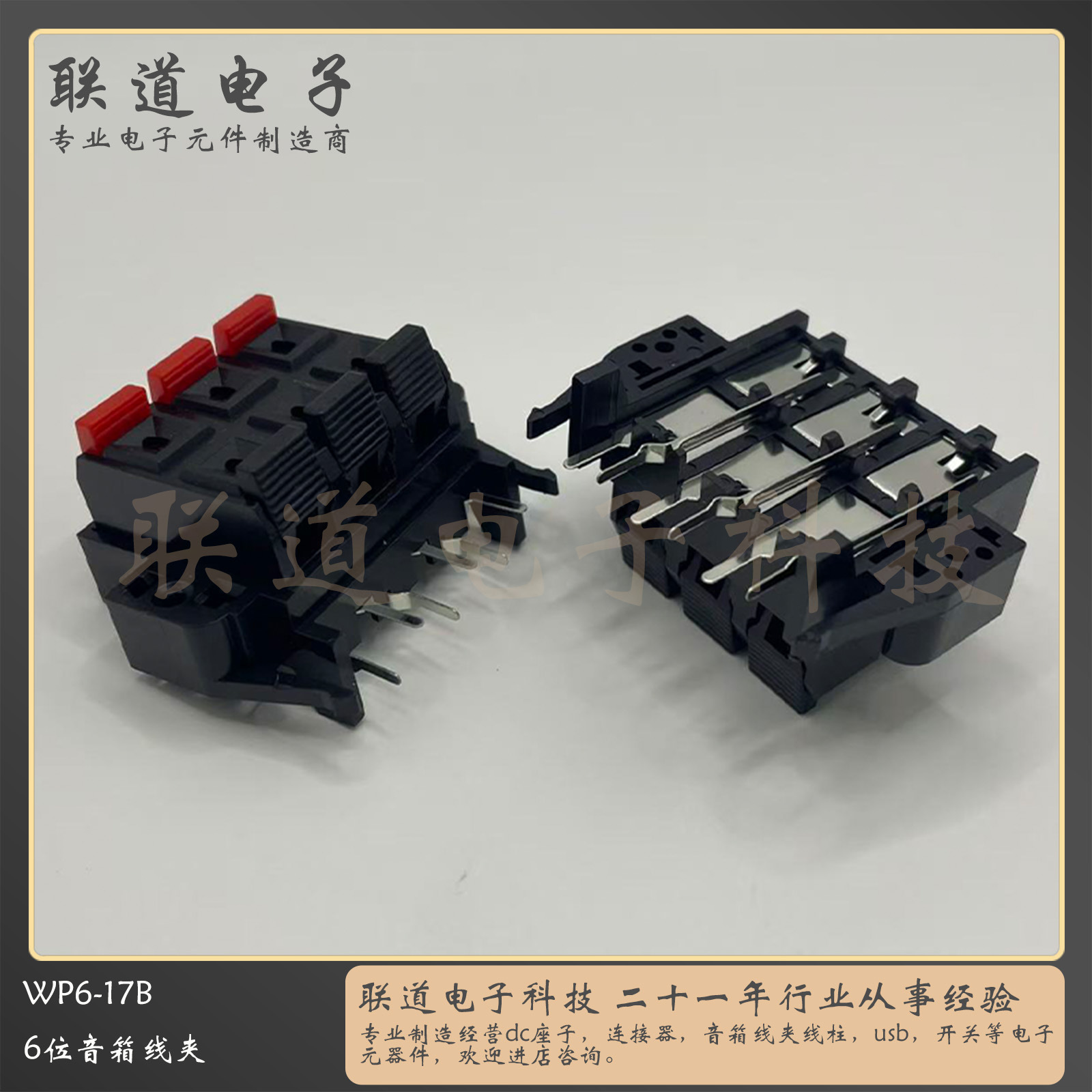 wp6-17b 音箱音响接线柱外接线座 led老化测试夹