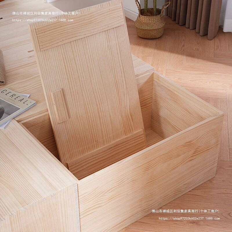 Tatami Wooden Box Bed, Solid Wood Box Storage Box, Rectangular Storage Box, Widened Splicing Cabinet Bed Box