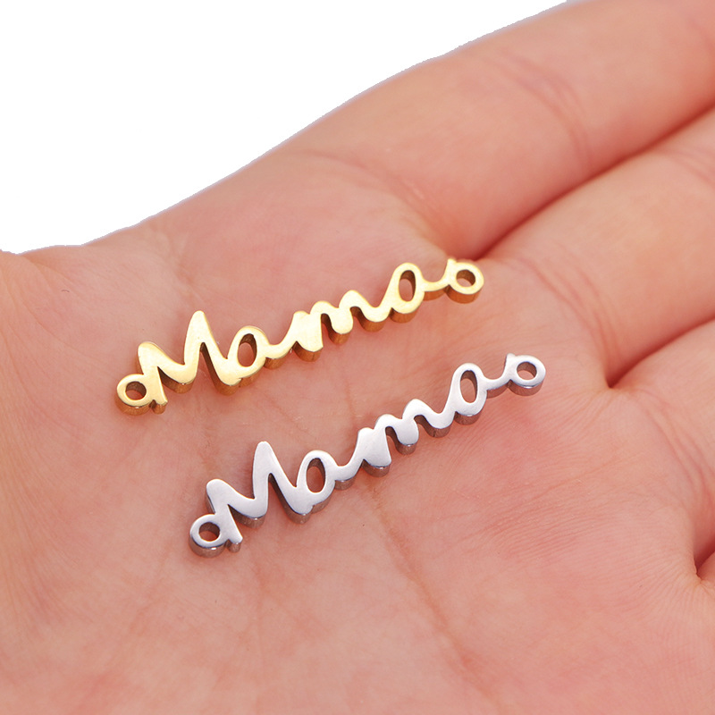 2g Weight Pendant Jewelry Making Type 7*32mm Jewelry Making Size DIY Jewelry Accessories Classification 304 Stainless Steel Material Mother'S Day Festival Letter Pattern Polishing, Plating Design Simple Style, Classic Style Style 7*32mm 304 Stainless Steel Letter Pendant 6