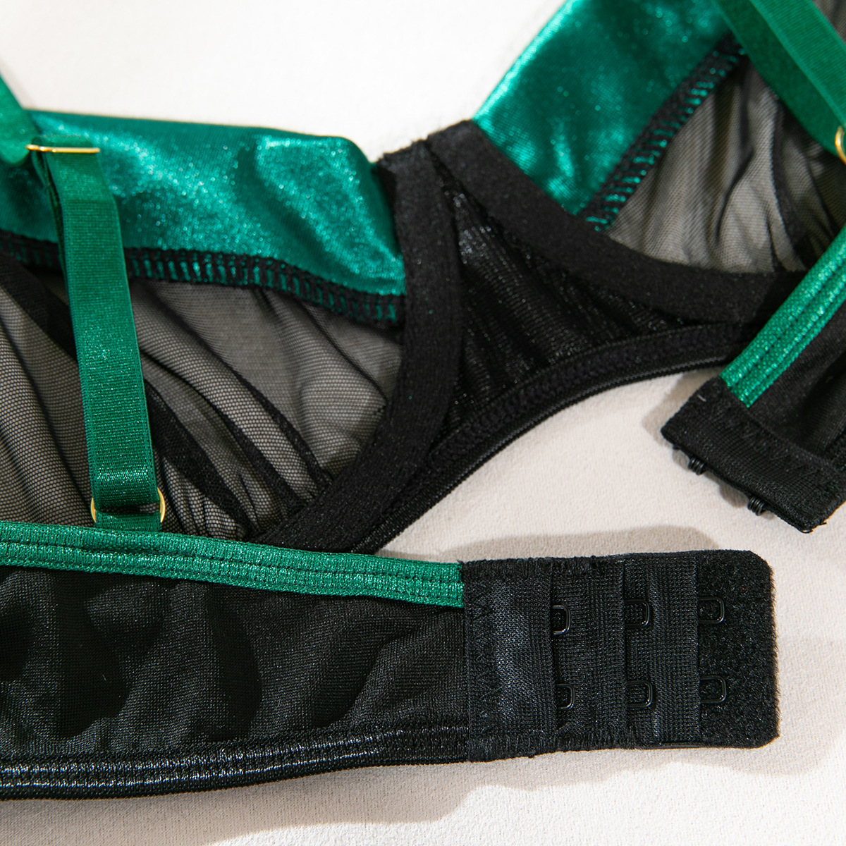 Home, Sleeping Occasion Women's Sexy Color Block Sexy Lingerie Sets Home Sleeping Sheer Bra Low Waist Thong Sexy Lingerie