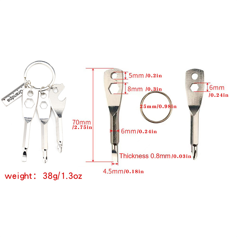 43g Weight Keychain Classification 1 Piece Quantity Daily Occasion Alloy Material Father'S Day Festival Bottle Opener, Screwdriver Pattern Men's Gender Simple Style Style Simple Style Bottle Opener Screwdriver Alloy Father'S Day Men's Keychain 无