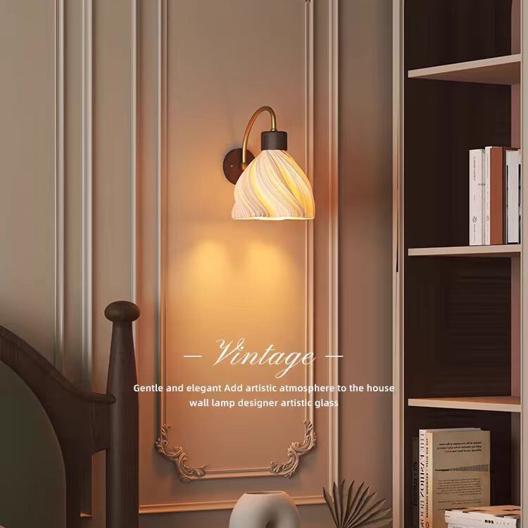 French retro cream bedside wall lamp bedroom bedside reading eye protection lamp medieval background wall lamp aisle stair lamp French retro cream bedside wall lamp bedroom bedside reading eye protection lamp medieval background wall lamp aisle stair lamp