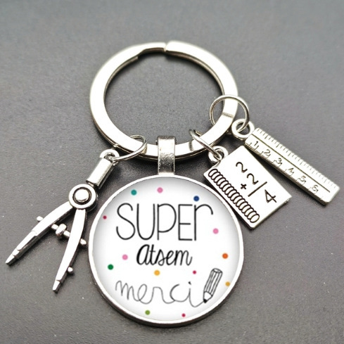 Cross-Border New Accessories Teacher Gift Time Gem Pendant Keychain European and American Cross-Border Graduation Season Gift