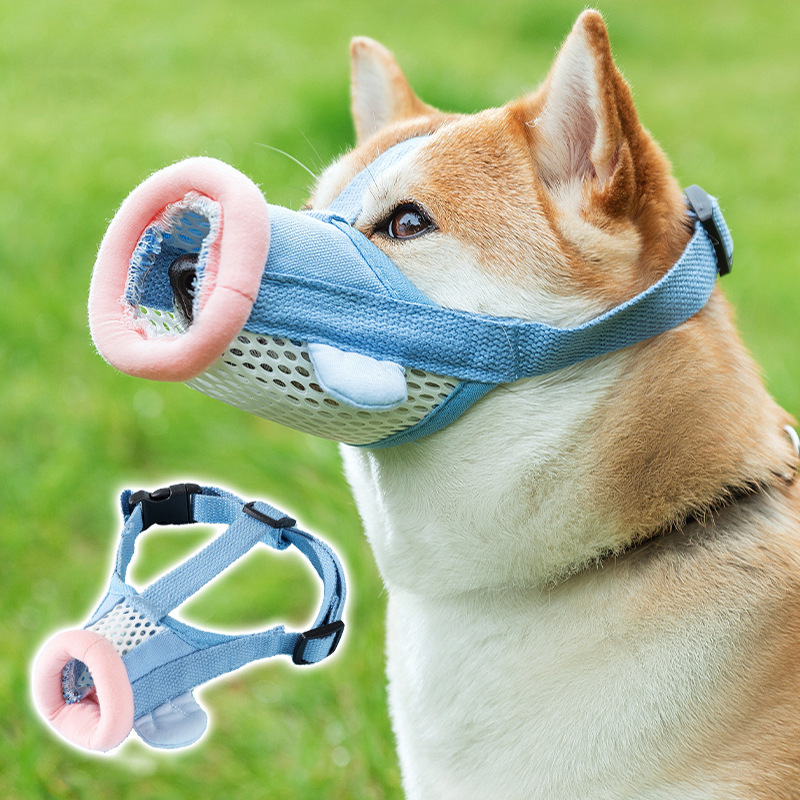 Dispositivo especial de prevención de mordedura de seguridad para perros que salen, cubierta de boca confortable y transpirable y ajustable para artículos de mascotas image 2