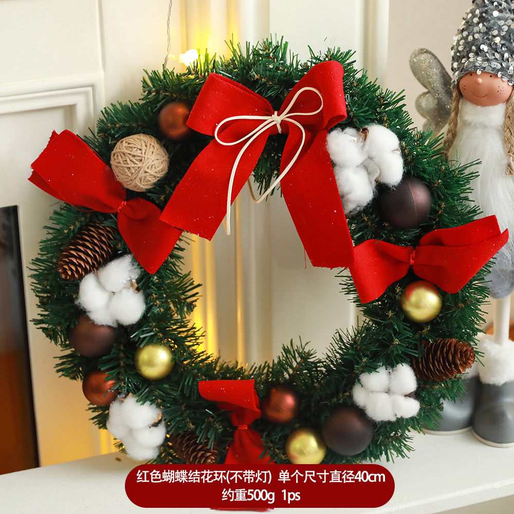 Seda verde nuevo guirnalda de Navidad eucalipto flocado Garland 40CM decoración de la puerta decoraciones transfronterizas