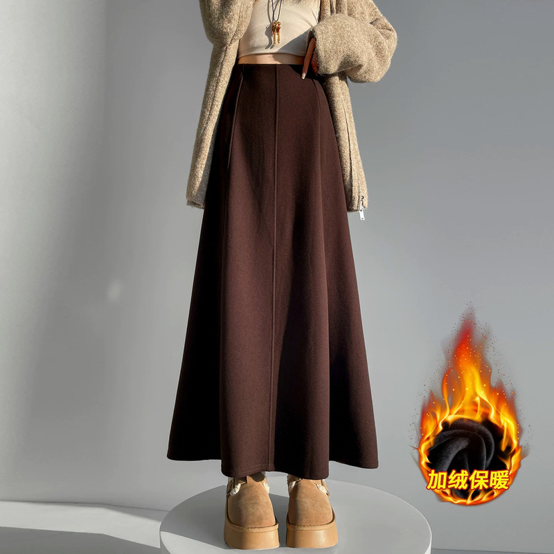Black Woolen Skirt for Women, Autumn and Winter 2026 New Style, High-Waisted, Slimming A-Line, Mid-Length, Hip-Hugging Skirt for Petite Figures A8951 Black Woolen Skirt for Women, Autumn and Winter 2026 New Style, High-Waisted, Slimming A-Line, Mid-Length, Hip-Hugging Skirt for Petite Figures A8951