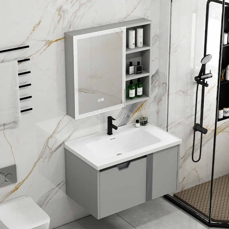 Nuevo gabinete de baño de panal de abeja grueso cerámica integral lavabo moderno simple lavabo