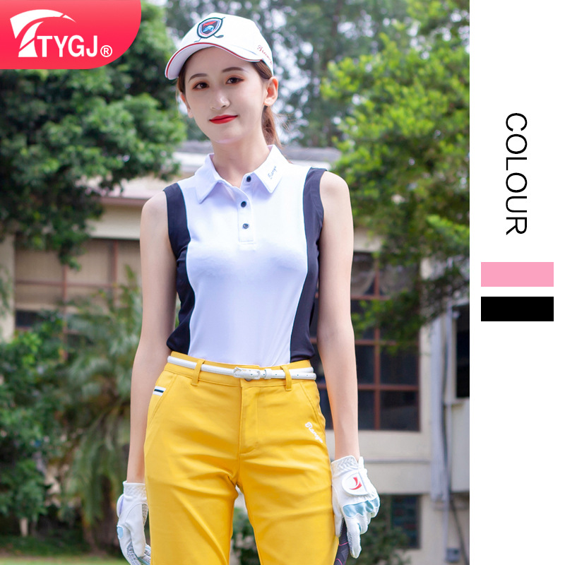 Ttygj Dropshipping Women's Golf Short-Sleeve Korean-Style Quick-Dry Sleeveless Vest Sports T-Shirt Golf Apparel