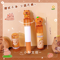 Koki 8180 Capybara Lipstick-Shaped Eraser, Instagram-worthy, High-Value, Clean and Low-Dust Correction Eraser for Primary School Students