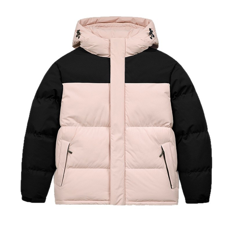 Cross-border engrosado empalmado chaqueta de algodón casual para hombres y mujeres chaqueta con capuzas pareja pan de algodón