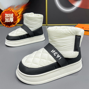 Winter new couple's high-top fleece-lined snow boots thick bottom increased thickened warm outdoor leisure xuheng factory
