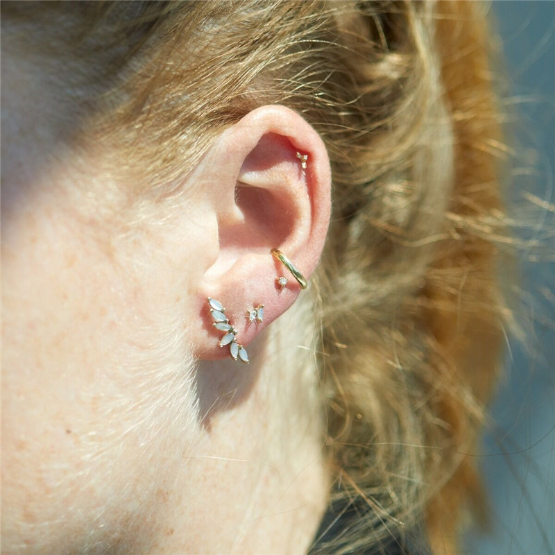 2g Weight Ear Studs Classification 1 Pair Quantity Daily Occasion 925 Sterling Silver Material Geometric Pattern Women's Gender Plating Design Simple Style Style 1 Pair 925 Sterling Silver Geometric Ear Studs 7