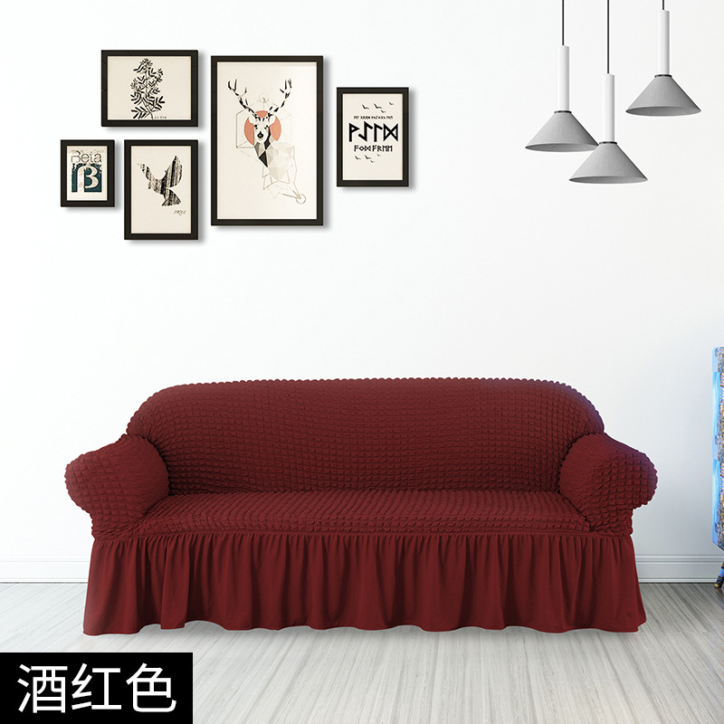 Funda de sofá de gasa de burbuja original Funda de sofá elástica multifuncional universal Funda de sofá de falda Juego completo de cubierta con todo incluido anti-rasguño