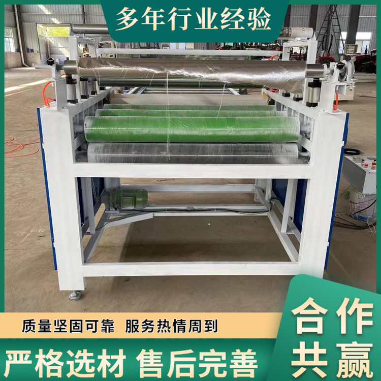 Máquina de rodadura de pegamento de carpintería con superficie cóncava y convexa de placa de puerta unilateral y doble cara recubrimiento automático de pegamento de cabeza de recubrimiento de pegamento de transmisión frontal y trasera