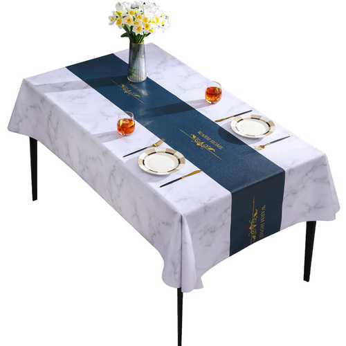 New Chinese style crown marble tablecloth wholesale waterproof, oil-proof and scalding pvc rectangular tablecloth coffee table cloth cross-border