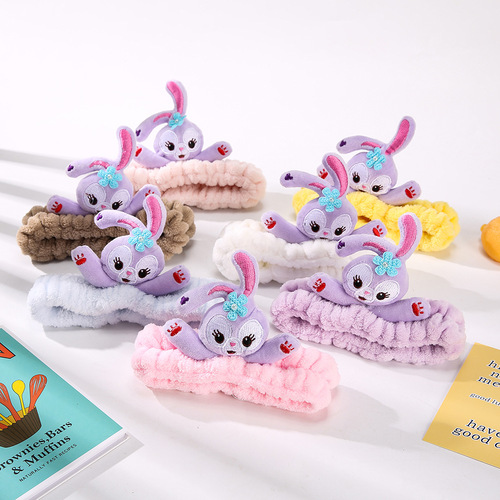 Korean Purple Star Dew Rabbit Doll Headband Yoga Sports Temperament Headband Plush Live Broadcast Hairband
