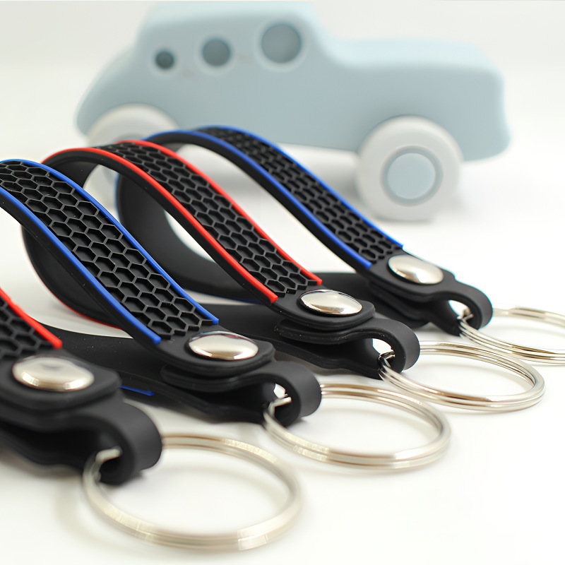 Suitable for Car Silicone Keychains, Universal Accessories, Key Strips, Honeycomb Pattern Keychain Rings, and Pendants