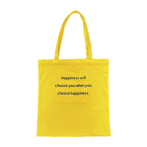 Amazon cross-border supply/yellow simple letter canvas bag women's summer large-capacity shopping bag student class bag
