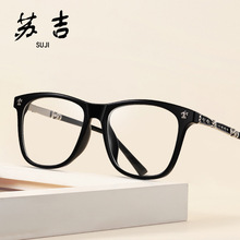 新款TR90復古平光眼鏡 精雕鏡腿方形眼鏡框 男女通用眼鏡可配鏡