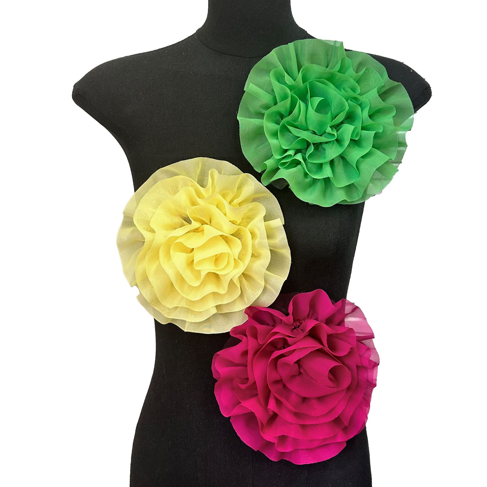 Nuevo 18cm mano multicapa tela estereoscópica gran flor fiesta vestido vestido flor de pecho accesorios accesorios de flores
