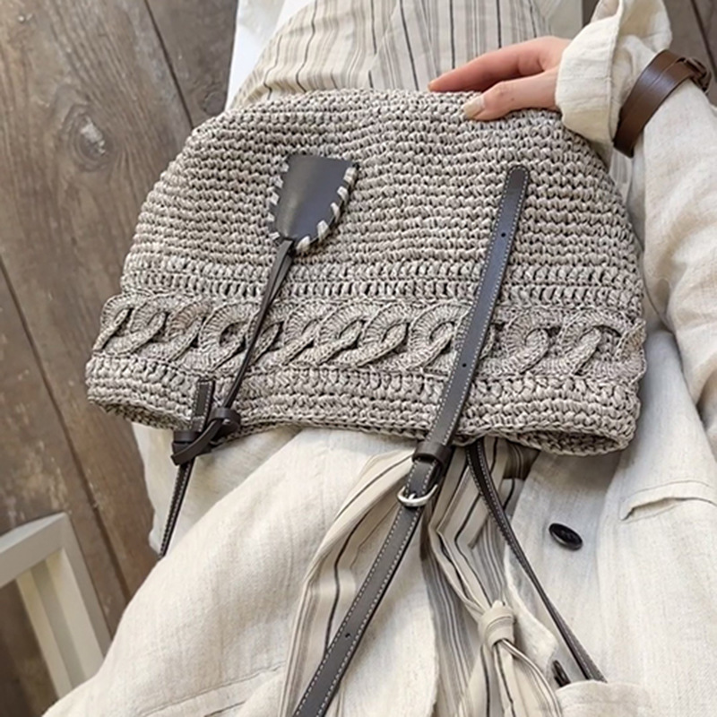 Clearance Internet Celebrity Casual Handmade Woven Tote Bag Single Shoulder Crossbody Bag Straw Bag Women's Bag 2025 New Trendy Style Clearance Internet Celebrity Casual Handmade Woven Tote Bag Single Shoulder Crossbody Bag Straw Bag Women's Bag 2025 New Trendy Style