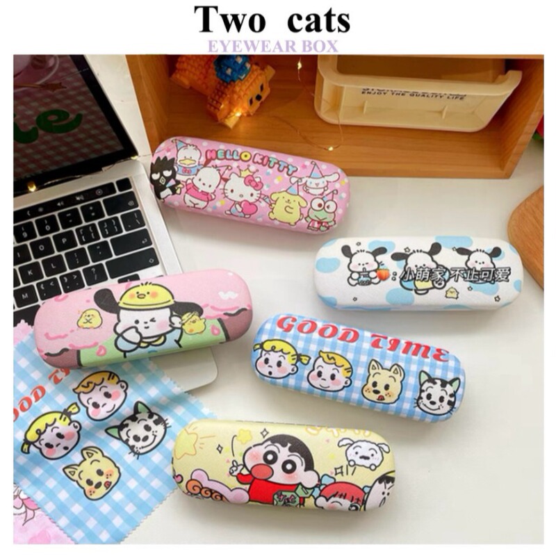 Cartoon Glasses Case, Portable, Anti-Fall, Anti-Pressure, Japanese-Style High-End Feel, Storage Box for Myopia Glasses, New Style for Girls, High Appearance Value