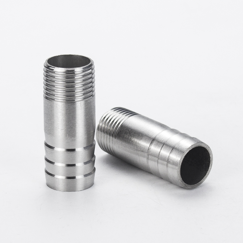 316L304 acero inoxidable tubo redondo tornillo conector de tubería de piel cabeza de torre de hilo macho 46 1 pulgada