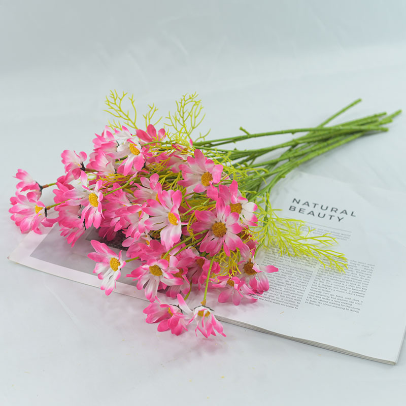 Margarita de flor artificial de estilo pastoral europeo, decoración del hogar, mesa de exhibición, accesorios de flores decorativas de manzanilla, flor artificial