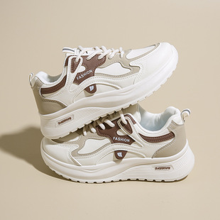 Ins Korean Leather Torre Shoes Women's 2025 Spring New Breathable Student sneaker Increased Casual Shoes Q103-1