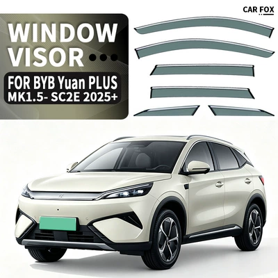 Rain shield — Plus Car Window Rain Shield - standard-packing-without-logo-6pcsbyd-yuan-plusmk15-sc2e-2025pcwith-bright-strip-rain-shield