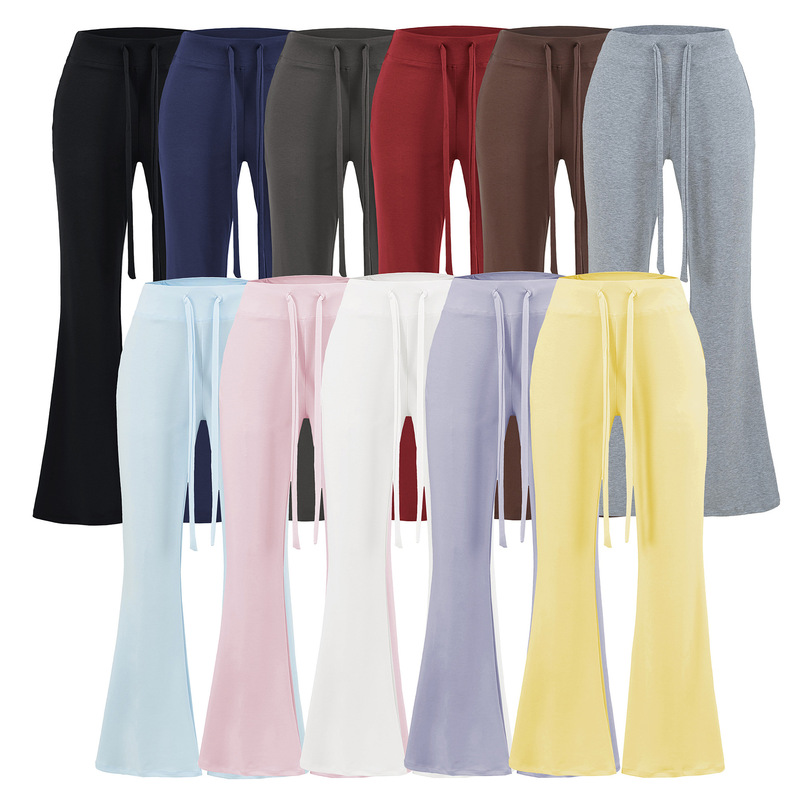 2026 Summer New Style Hot Girl High-Waisted Drawstring Flared Pants for Women, Drapey Sports Fitness Casual Long Pants Made of Tencel Fabric 2026 Summer New Style Hot Girl High-Waisted Drawstring Flared Pants for Women, Drapey Sports Fitness Casual Long Pants Made of Tencel Fabric