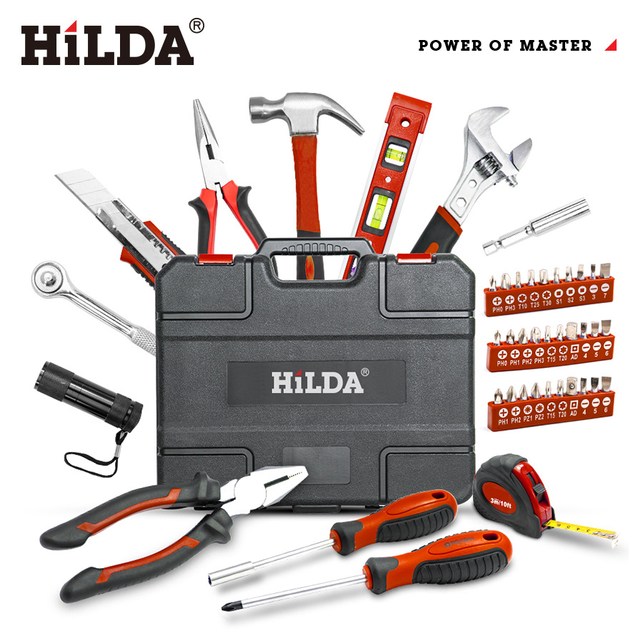HiLDA herramienta de mano del hogar destornillador Reparación de electrodomésticos conjunto de 102 piezas Amazon transfronteriza Venta caliente