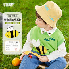 寶寶針織馬甲春季兒童針織背心春裝男女童卡通馬夾嘟嘟家童裝