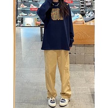 [外贸纯棉实拍现货]秋装新款工装裤女宽松高腰显瘦休闲运动阔腿裤