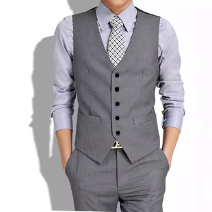 Large goods foot AliExpress spring and autumn men's suit vest Korean slim gray suit vest men's tide wholesale
