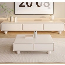 高端奶油风电视柜环保全实木家用客厅耐用简约现代风格大容量储物