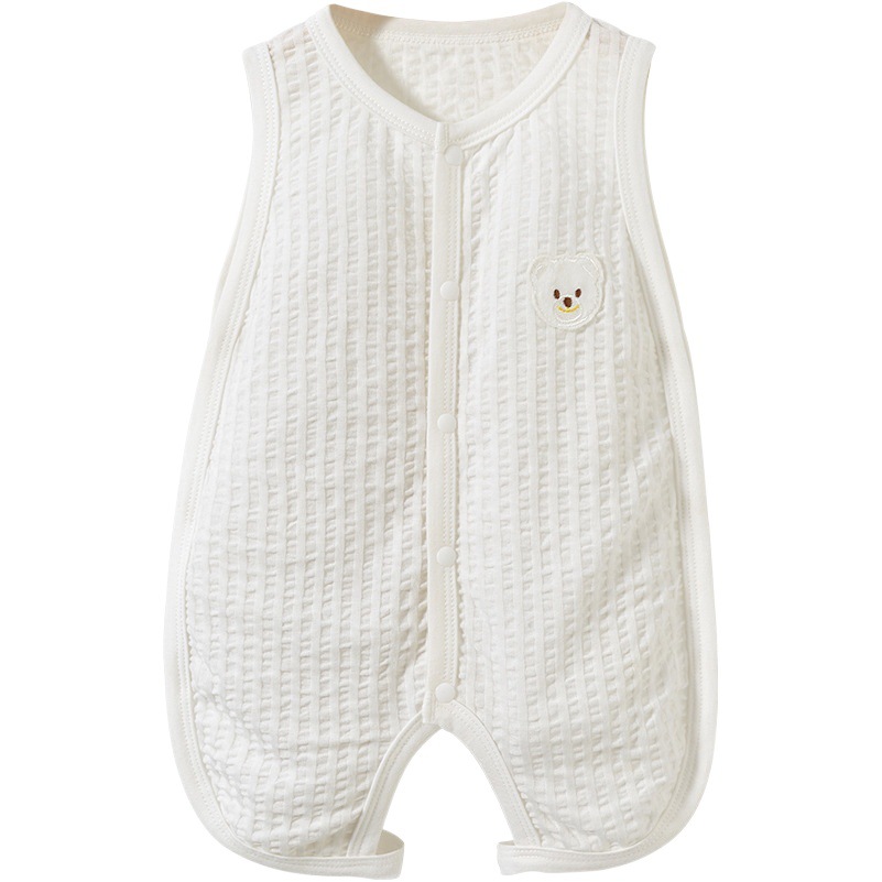 Bebé mono verano bebé recién nacido algodón fino mameluco hombres y mujeres chaleco sin mangas pipa ropa bebé ropa de verano image 1
