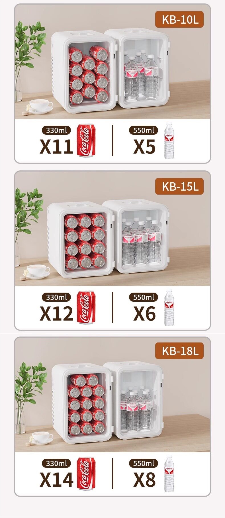 Car Refrigerator Mini Fridge for Freezing and Refrigeration, Suitable for Home, Dormitory, Car, Office, Mini Student-Sized Freezer