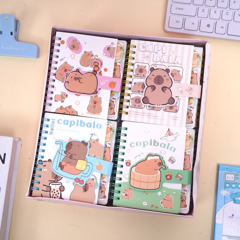 Foreign Trade XQ-6411 Kapibala Classified Coil Book ins Cute Pet Puffer Dolphin Magnetic Button Book for Students