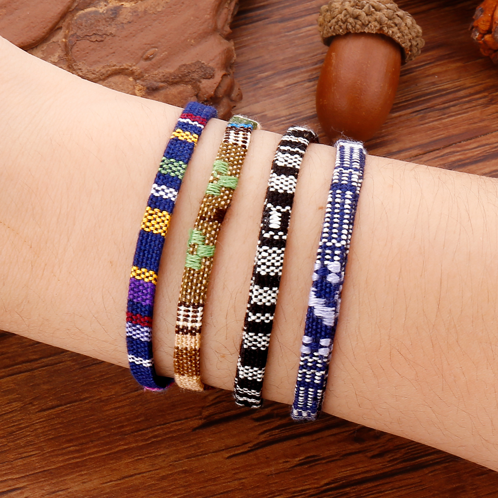 Bohemian Colorful Polyester Braid Women's Bracelets display picture 2