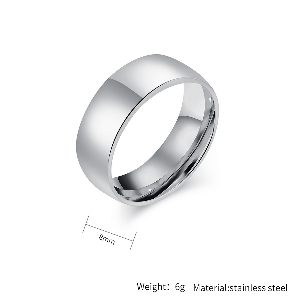 Holiday, Daily Occasion Men's Unisex Classic Style Rings Solid Color Horse 304 Stainless Steel Titanium Steel Vacuum Plating Men Band Rings