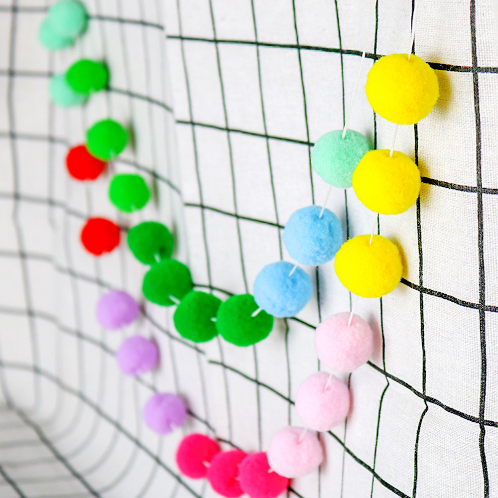 Fur Ball Flag Birthday Party Holiday Dress Up Arrangement Supplies Photo Props Children's Background Wall Cyber Celebrant Flower