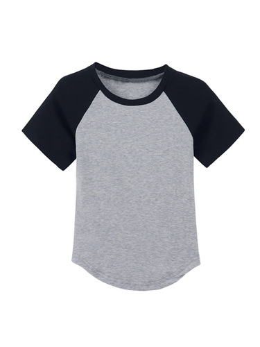 Irregular Raglan Sleeve T-shirt Women's 2024 Summer New Short Slim Fit Short Sleeve Design Student Top