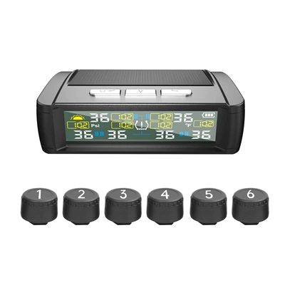 T11-6 Wheel-Mounted Tire Pressure Detector Solar-Powered Tire Pressure Monitoring High-Precision Wireless Rv Tire Pressure Tpms Cross-System (Tire pressure monitoring system) - t11-6-wheel-max-99bar