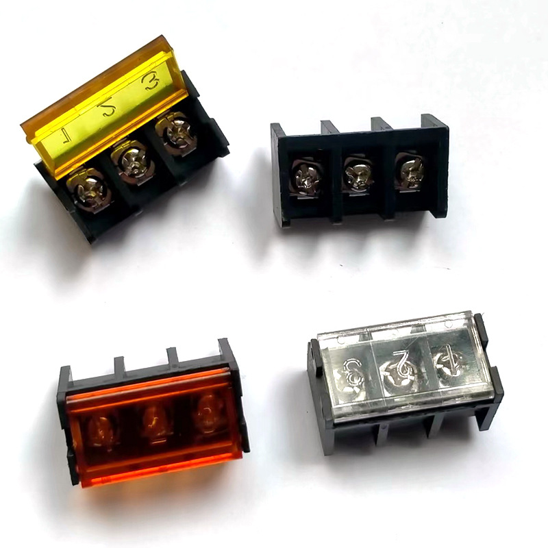 黑色端子排HB8500开关电源接线柱DC39HB-8.5mm间距带盖3P