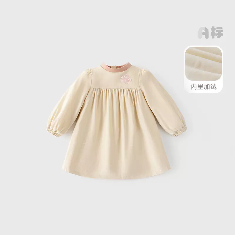 秋冬款宝宝裙子加厚连衣裙女宝宝长袖裙子洋气女童加绒秋冬衣服