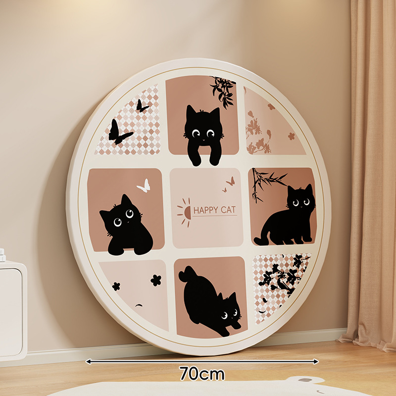 레트로 귀여운 고양이 * 흰색 직경 70CM [판 두께 1.5]