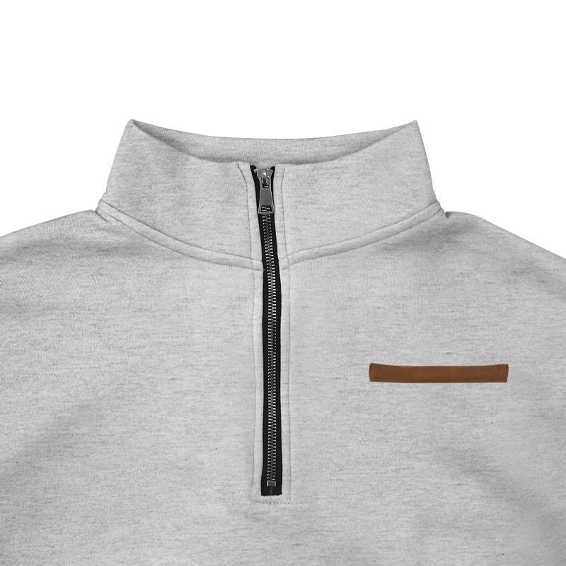 Men's Sweatshirt With Stand Collar And Half Zipper For Winter_voghion.com