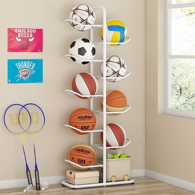 家用篮球架篮球收纳架幼儿园足球拍乒乓羽毛球运动健身用品收纳筐|ru