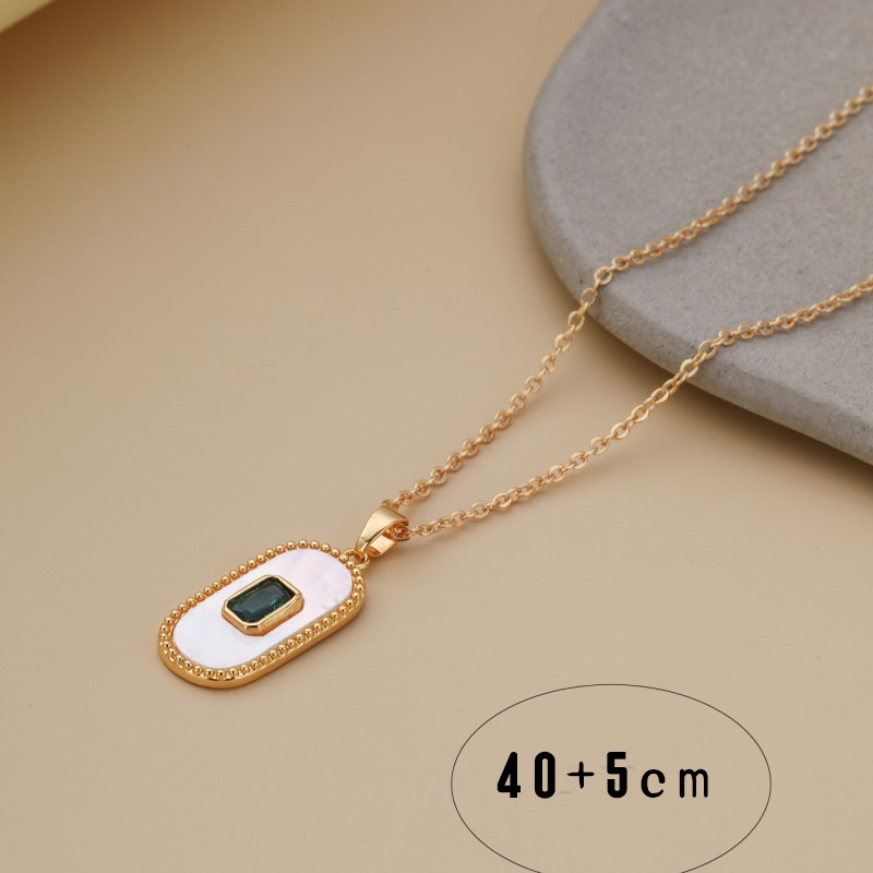 Retro oval ZIRCON chapado en oro collar ins personalidad simple avanzada clavícula cadena moda temperamento Collar para las mujeres